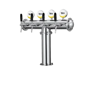 3 WAY T TYPE BEER TOWER WITH LED WITH TAPS,POLISHED 102MM. (Copy)