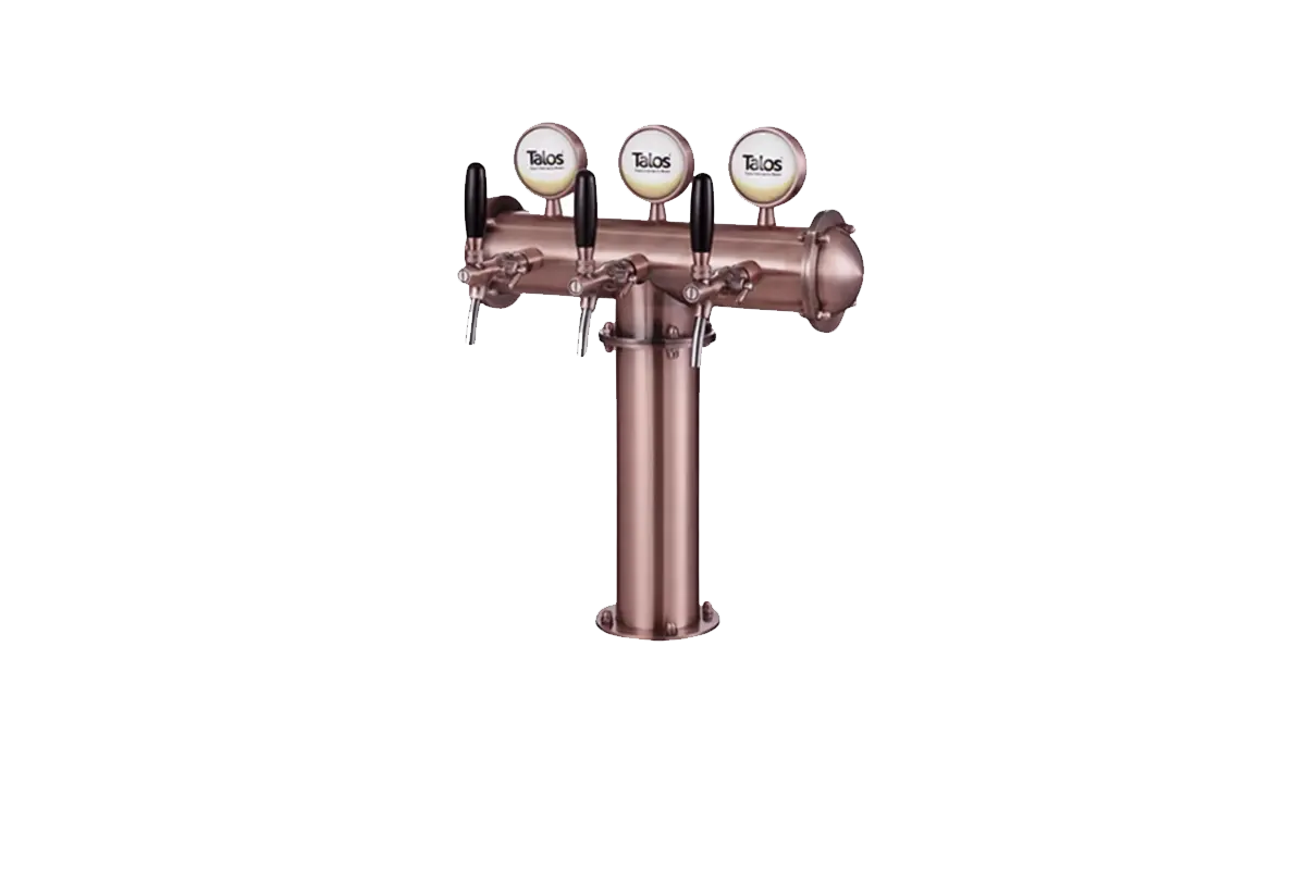 3 WAY T TYPE BEER TOWER WITH LED WITH TAPS,bronze 102MM. (Copy)