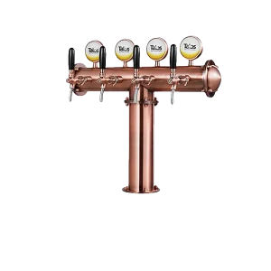4 WAY T TYPE BEER TOWER WITH LED WITH TAPS,Bronze 102MM. (Copy)