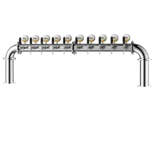 10 WAY U TYPE BEER TOWER WITH LED WITH TAPS, POLISHED 85MM. (Copy)