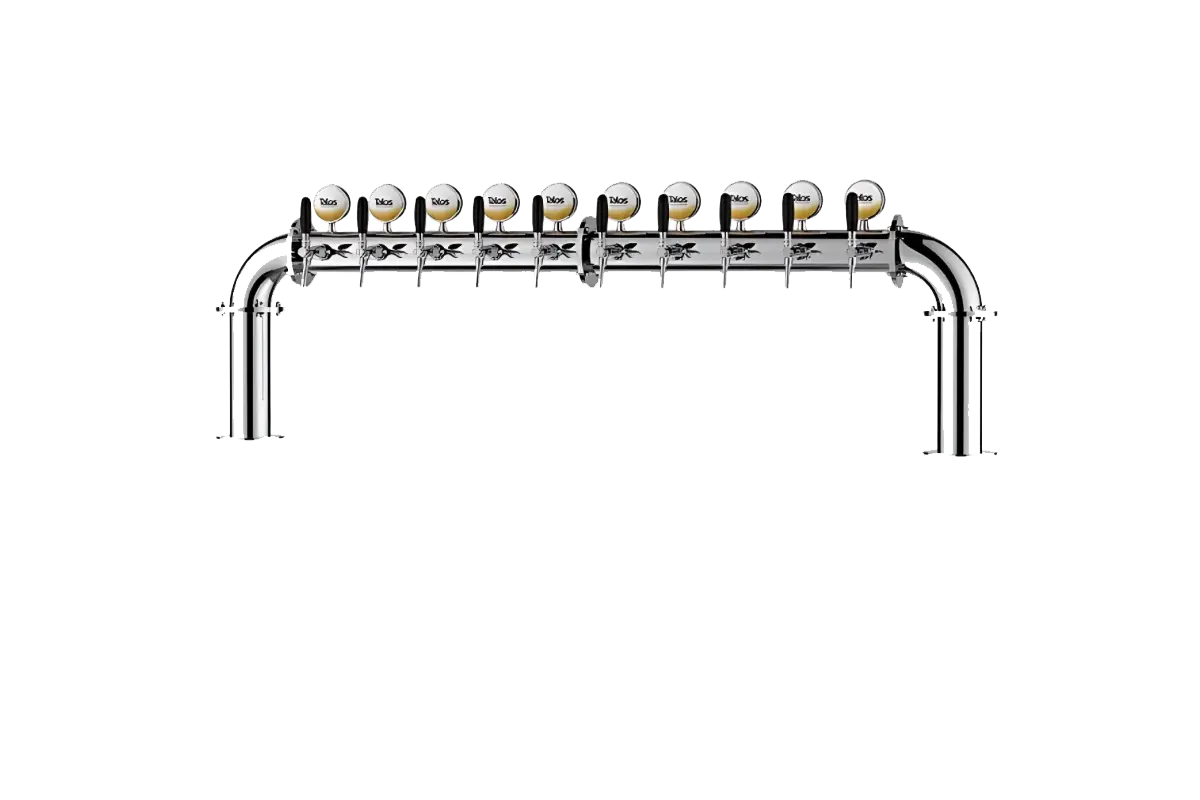 10 WAY U TYPE BEER TOWER WITH LED WITH TAPS, POLISHED 85MM. (Copy)